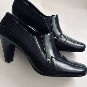 Liz Claiborne 90s Ankle Booties Black Leather Shoe Size 7